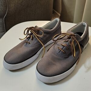 Polo Ralph Lauren Forestmont II Gray Canvas Casual Neutral Academia Shoes 8.5